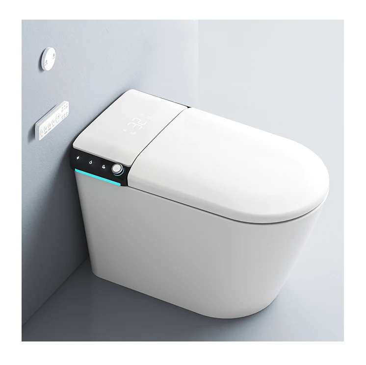 

Высокое качество с подогревом сиденья, автоматический смыв, электрический керамический унитаз, напольный умный туалет для ванной комнаты, умный туалет