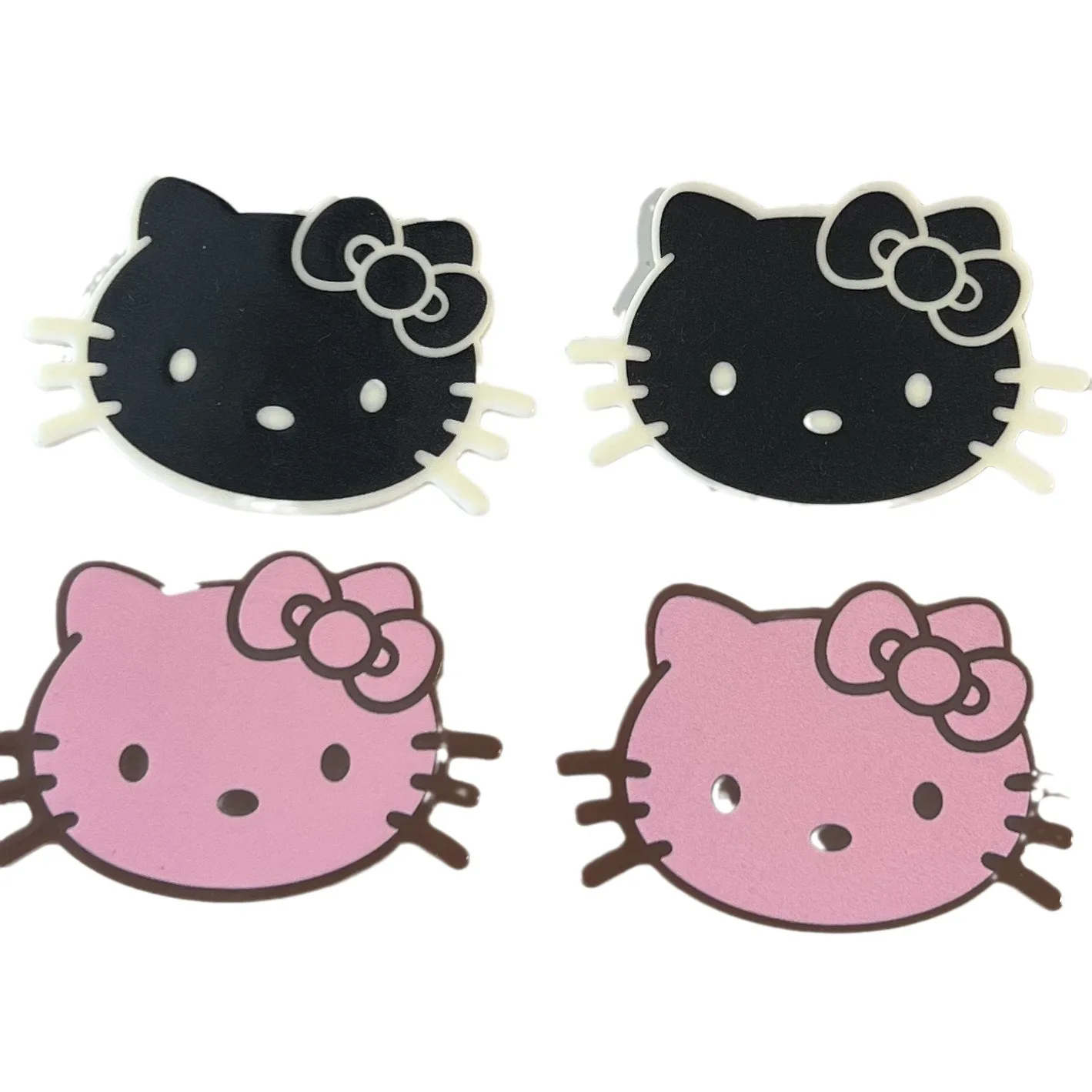 2 buah miniso sanrio seri hello kitty kartun akrilik cabochons flatback diy bahan kerajinan perhiasan membuat pesona