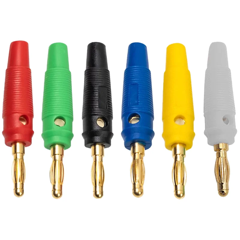 

5/20pcs 4mm Banana Plugs Pure Copper Gold Plated Musical Speaker Cable Wire Pin Banana Plug Connectors