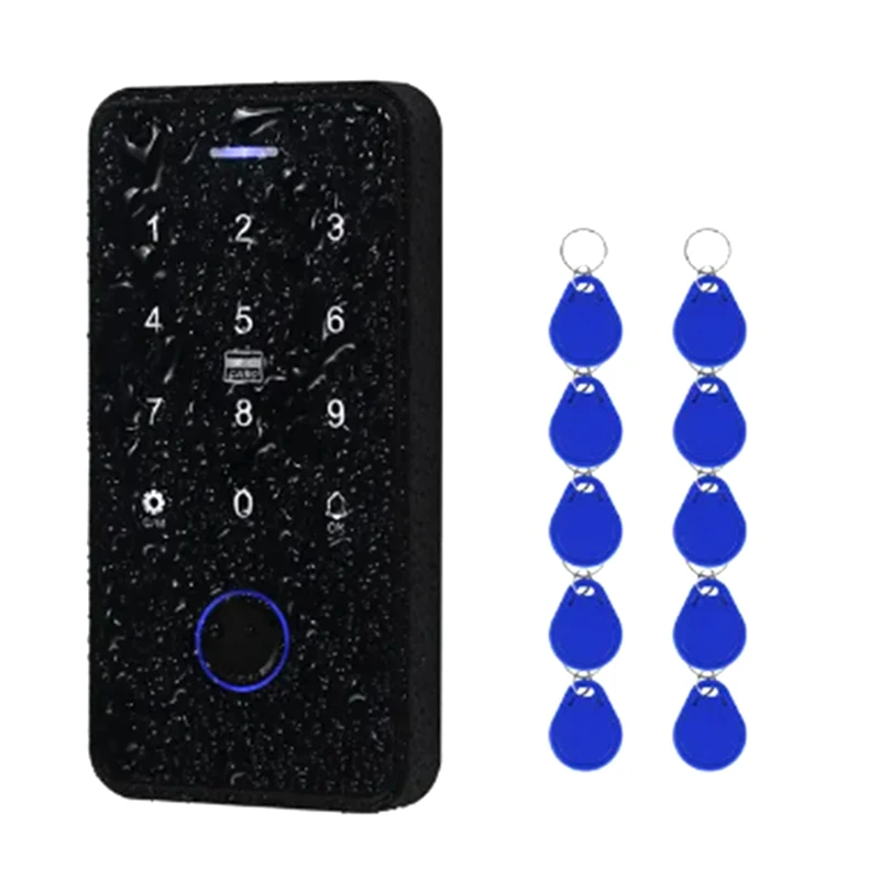 

NFC Bluetooth Tuya APP Access Control Keypad Waterproof RFID Keyboard 13.56Mhz Biometric Fingerprint Touch Door Opener