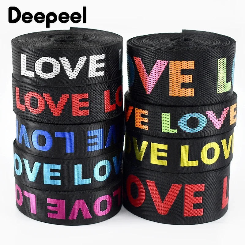 5Yards Deepeel 25/38mm Jacquard Nylon Webbing Tape Shouder Bag Backpack Strap Ribbon Shoes Lanyard Clothes Sewing Accessories