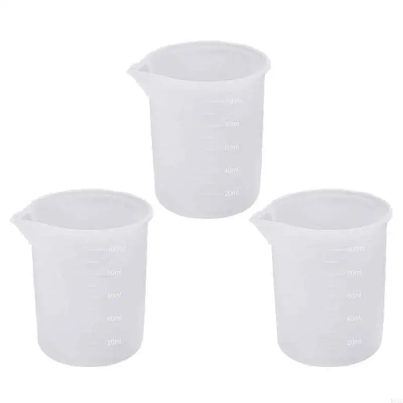 

97QE Silicone Measuring Cup Reusable Mixing Cup with Precise Scale Crystal Epoxy Resin Mixed Measure Accessories Gadgets