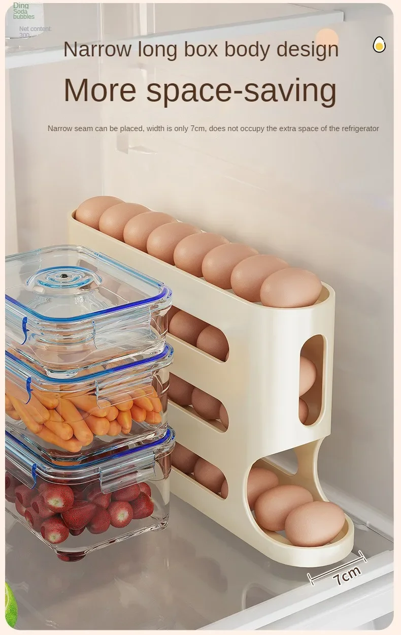 2-4-schicht Rutsche Ei Lagerung Box Leiter Stil Ei Box Lagerung Khlschrank  Seite Tr Groe Kapazitt Automatische ei Roll Maschine - AliExpress 15