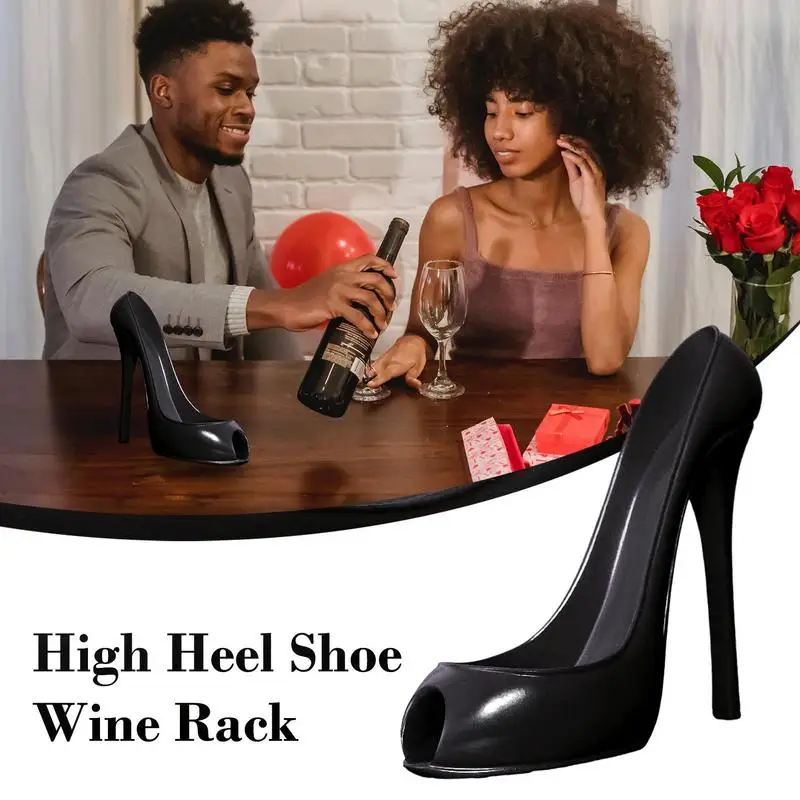 High Heel Shoe Wine Bottle Holder Stylish Wine Rack Basket Accessories High-Heel Statue Sculptures Gifts Basket Accessories