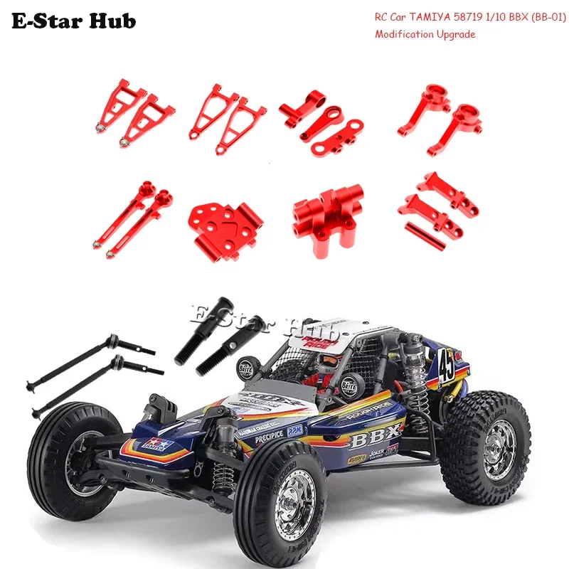 Wahacze zawieszenia zwrotnica metalowy zestaw akcesoriów do modyfikacji dla Tamiya 58719 BBX BB01 BB-01 RC Buggy akcesoria samochodowe