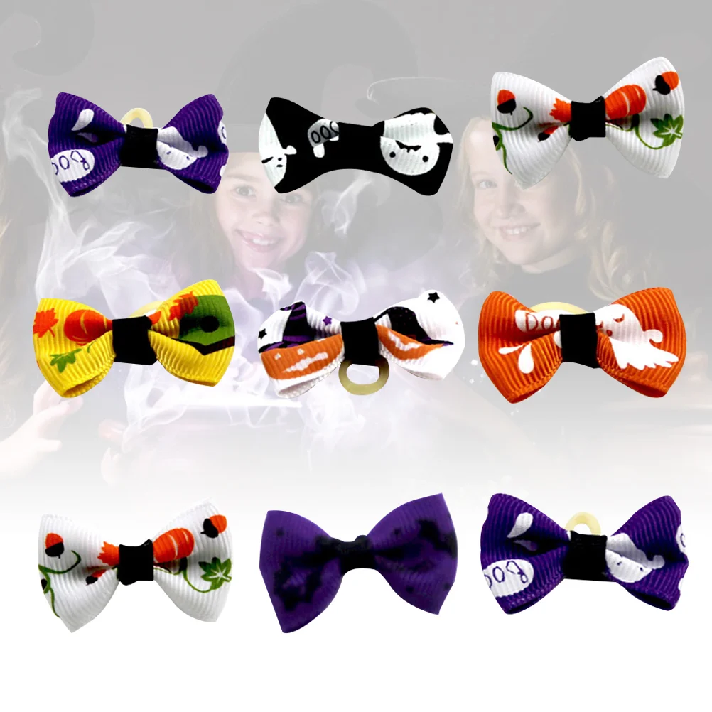 

9 Pcs Halloween Pet Head Flower Fashion Pet Hair Bows Clips Hair Halloween Party Dancing Party Halloween Pet Decors (25x38cm,