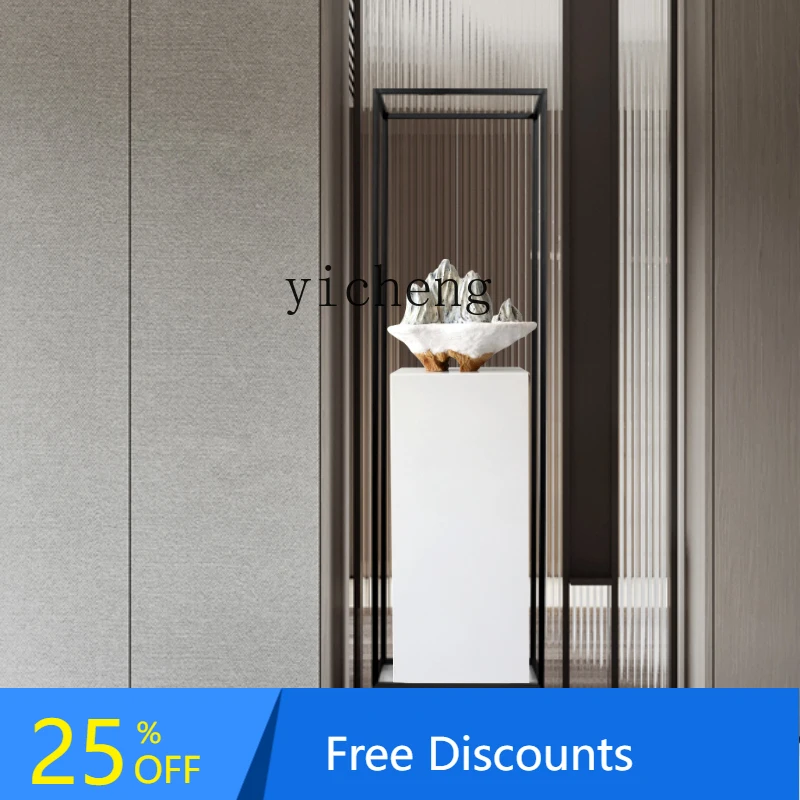 

FZ creative soft decoration wood carving mountain ornament sample living room entrance floor decoration