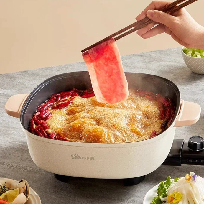 Household multifunctional electric hot pot noodle cooking integrated electric noodle cooking pot frying non-stick pan