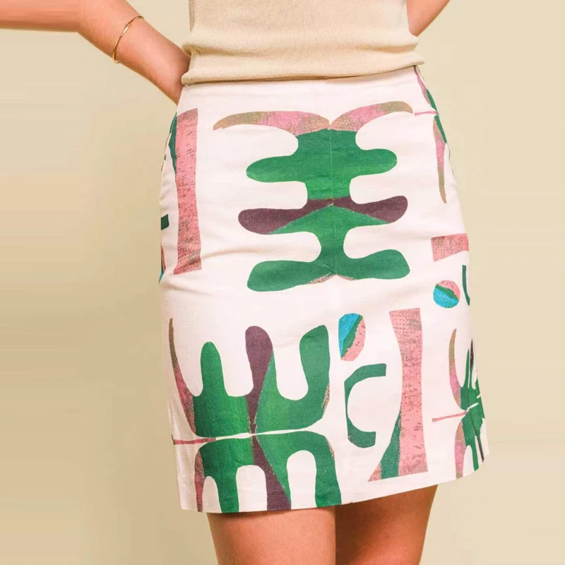 

Summer Simple Women's Commute Two Piece Sets Elegant Party Set Fashion Solid Color Long Sleeve Shirts Print Skirts Matching Sets