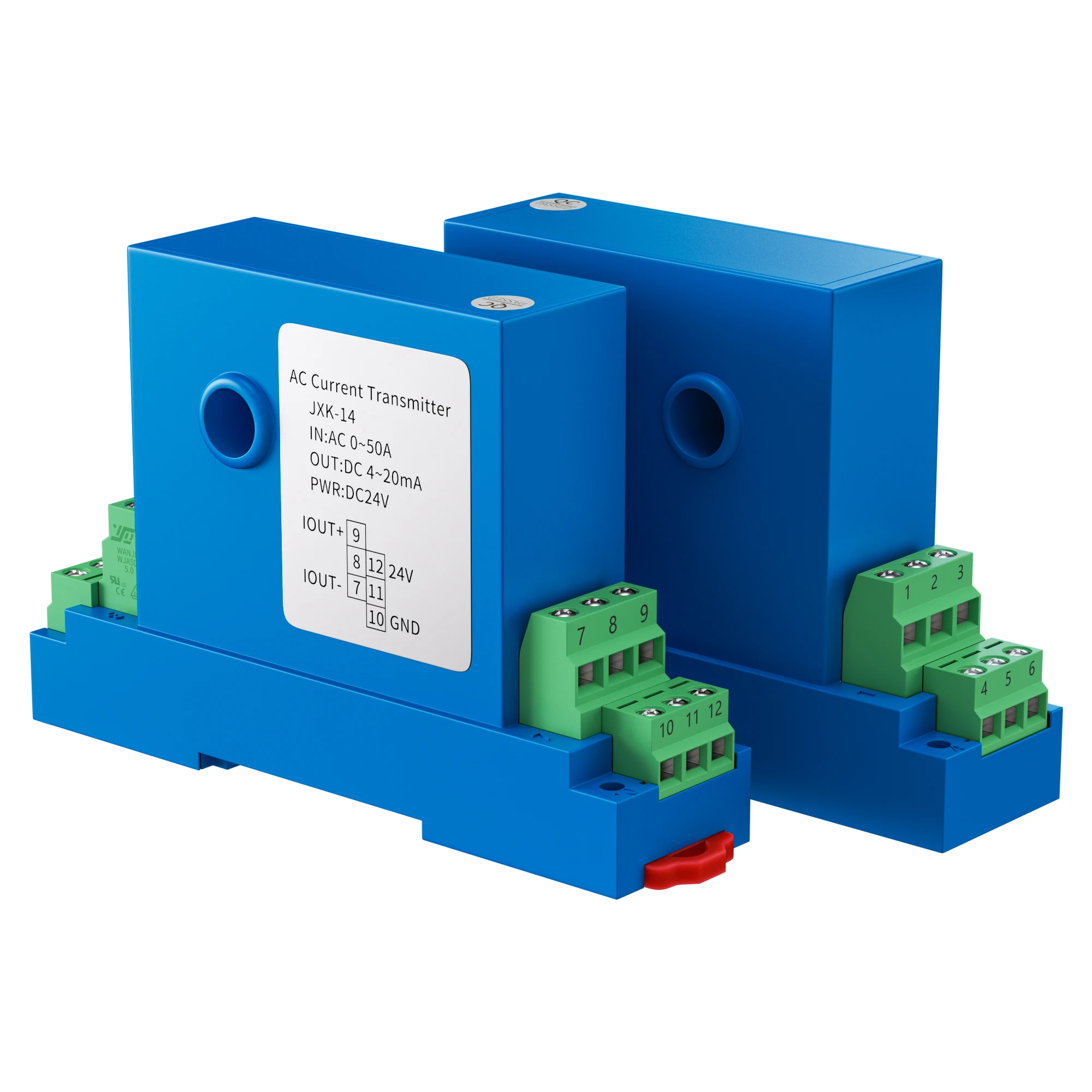 JXK-14 قاعة الاستشعار الحالي التيار المتناوب 5A 10A 20A 50A 100A 4-20mA 0-10V RS485 الناتج أمبير محول محول التيار