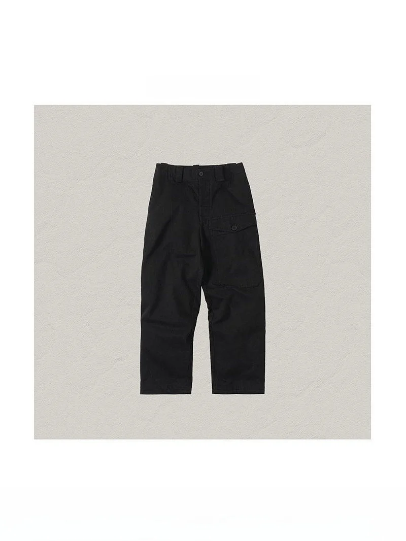 

Bebelala Women's Cotton Straight Leg Casual Pants Comfortable Natural Waist Pocket Detailing Loose Fit Ladies Trousers