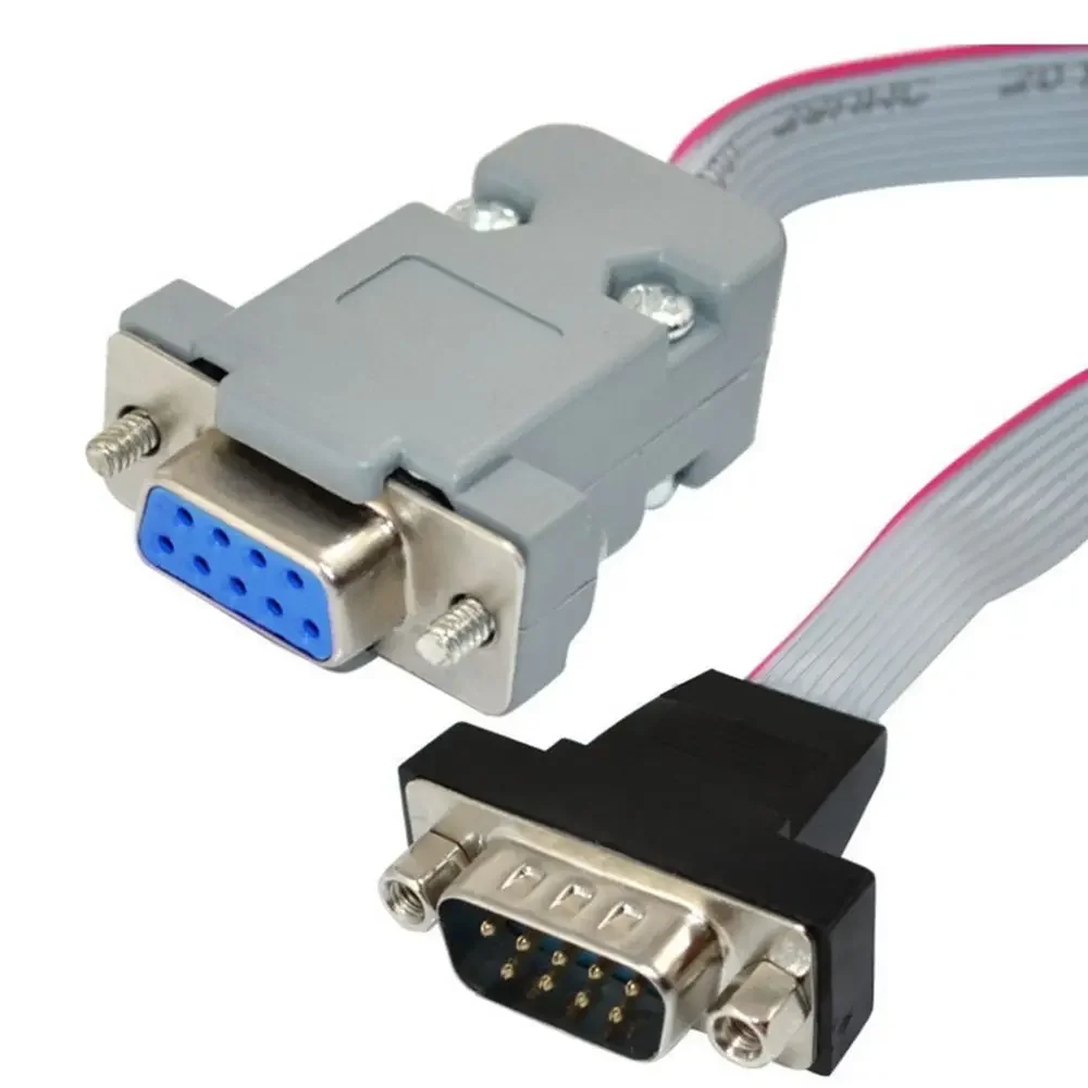 DB9 Serial Cable 9Pin 232 Male To DIDC 9P Female Head Serial PORT Ribbon Panel Mount Internal Cable COM Port Assembly Shell