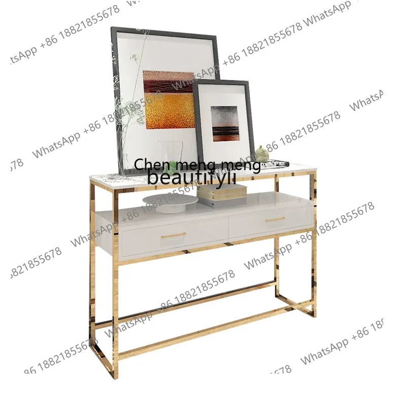 cc182Simple modern marble storage, entrance cabinet, living room aisle, light luxury entrance table, decorative end view table