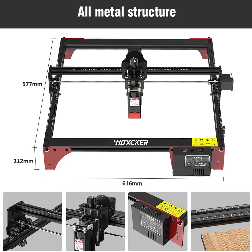 Woxcker Laser Engraver 5W Laser Power Cutting Machine Diode Lasers Engraving Tools 400 x 400mm CNC Machine