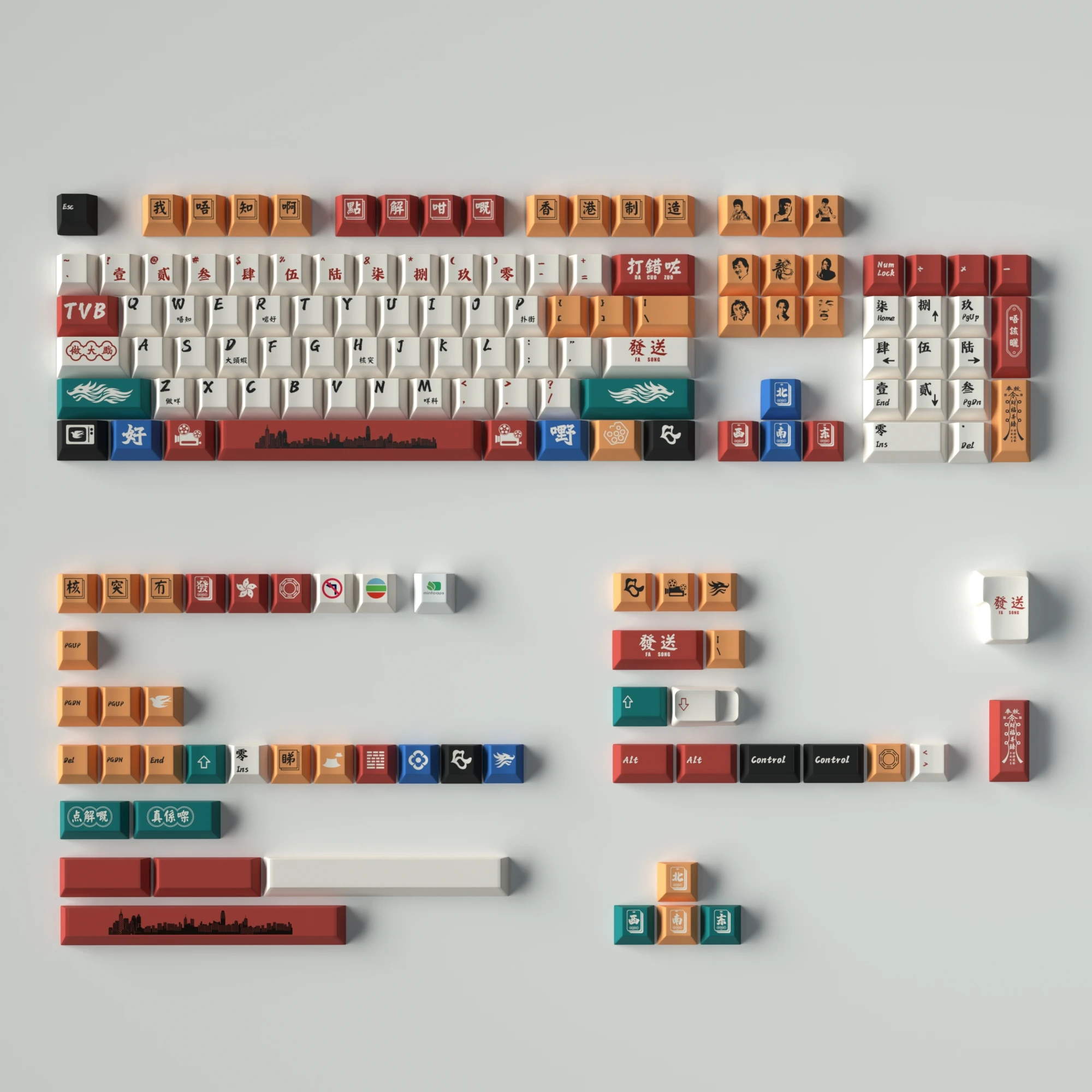 Mint Original Retro Port Style Full Set Of Mechanical Keyboard Keycaps PBT Sublimation Cherry Factory Height