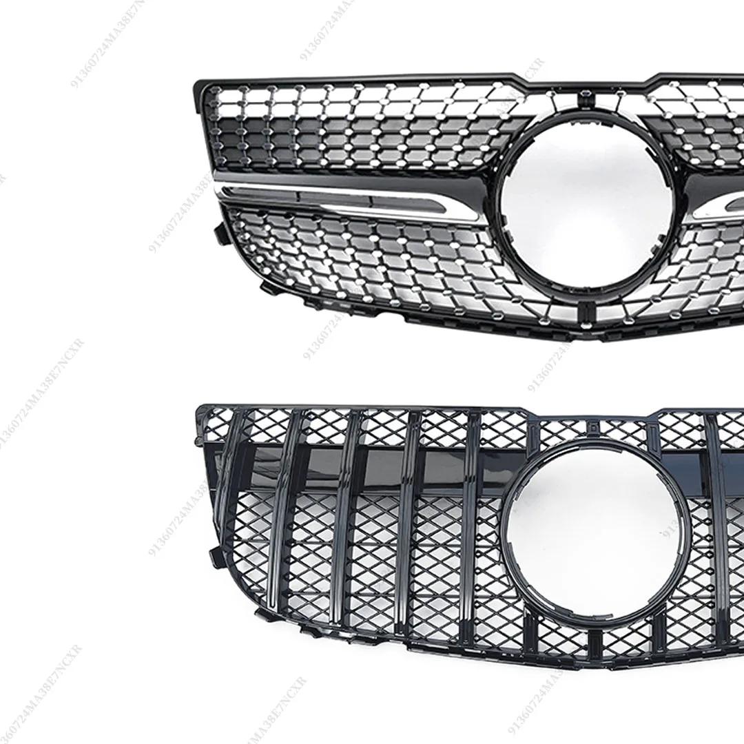 Front Bumper Mask Grille For Mercedes Benz GLK X204 2008-2015 GT Diamond Style Inlet Grill Middle Mesh Grid Tuning Accessories