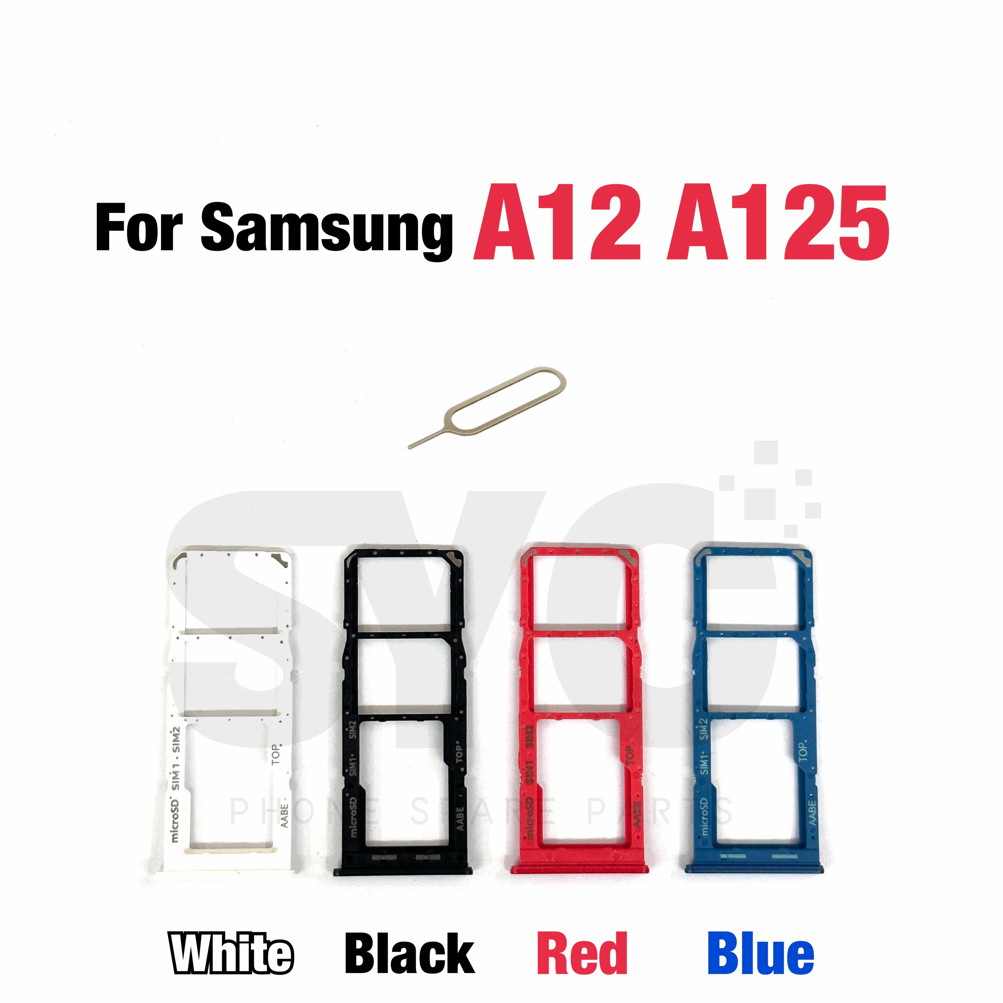 

Phone Sim SD Card Tray For Samsung Galaxy A12 A125 New SIM Adapter Chip Holder Slot Drawer Parts + Tool