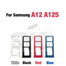Phone Sim SD Card Tray For Samsung Galaxy A12 A125 New SIM Adapter Chip Holder Slot Drawer Parts + Tool