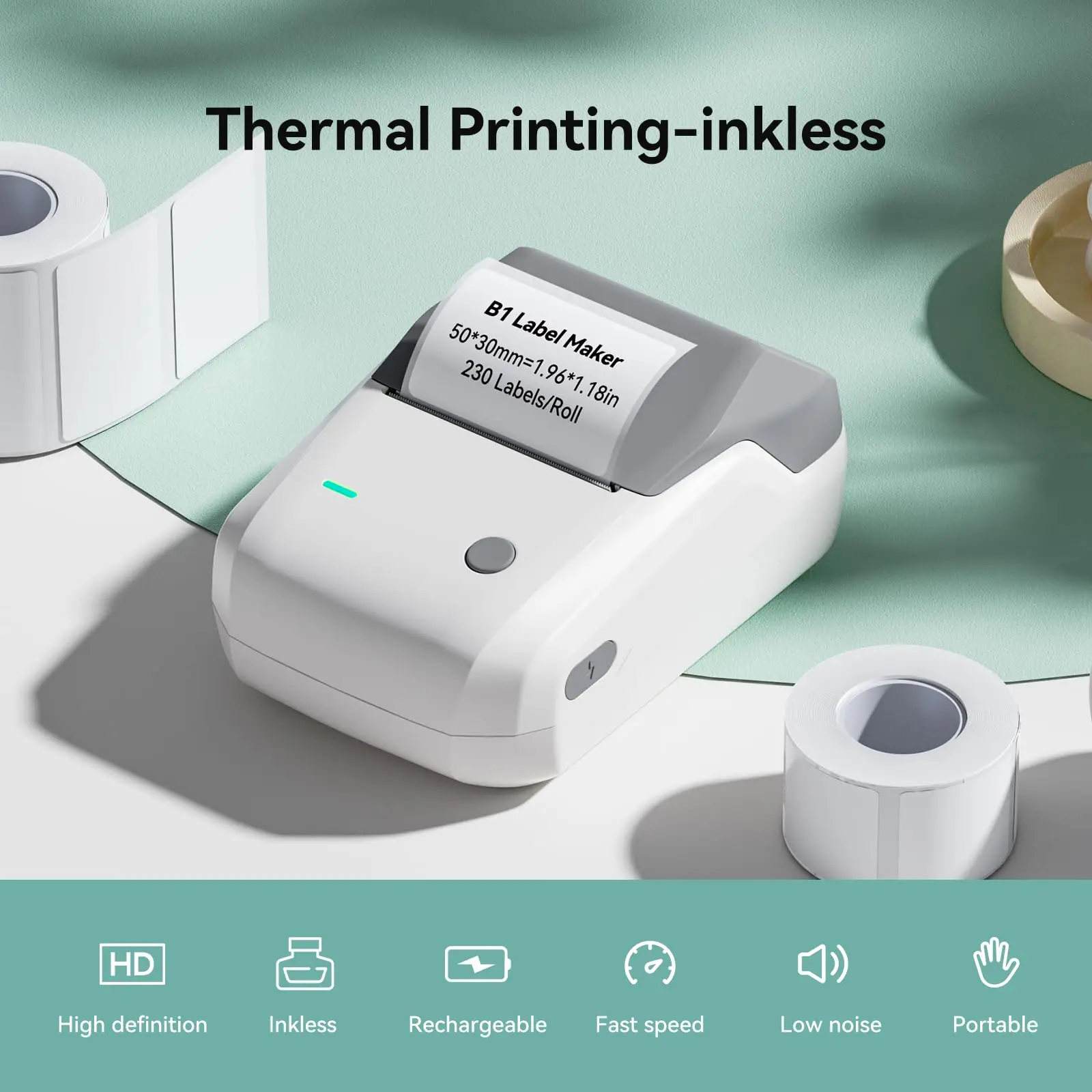 Niimbot B1 Mini Thermal Printer 20-50mm Inch Adhesive Paper Wireless Bluetooth Portable Labeling Machine For Barcode Clothing