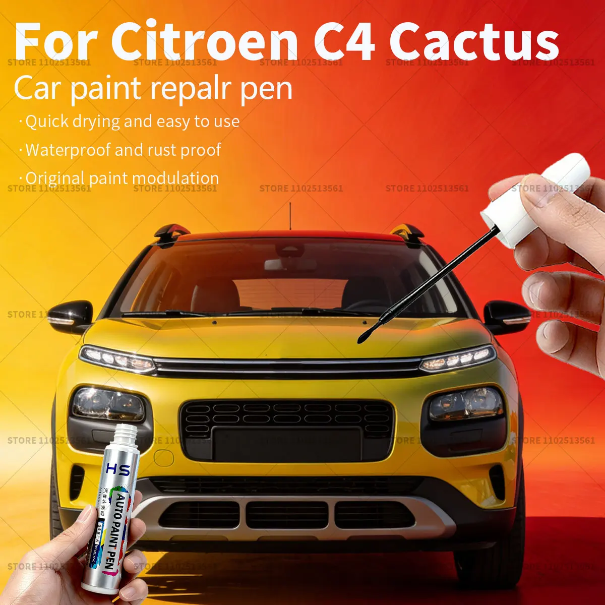 

Car Paint Repair Pen Paint Scratch Repair Accessories For Citroen C4 Cactus Carame Brown Obsidian black Pearl white Sport red
