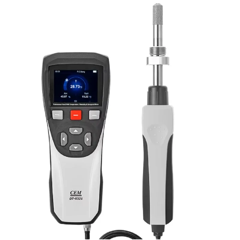 DT-8321 مسجل بيانات مقياس نقطة الندى البلاستيكي المحمول باليد OEM وODM قابل للتخصيص لتطبيقات الفحص الفوري