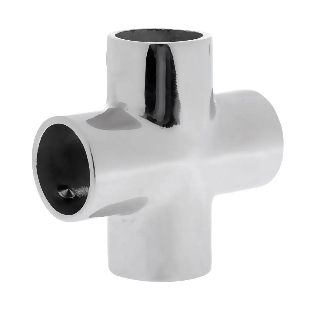 

Durable Mariine Stainless Steel 90 Degree 4 Way Boat Hand Rail Fitting for 22/ 25 mm Pipe Canoe Kayak Boat Rafting Accessories