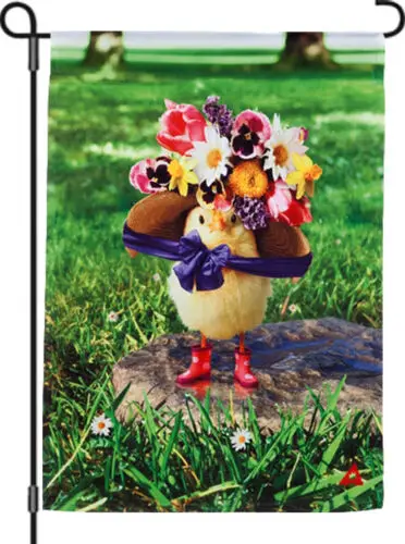 Easter Bonnet Chick garden flag double sided Easter garden flag Easter flag