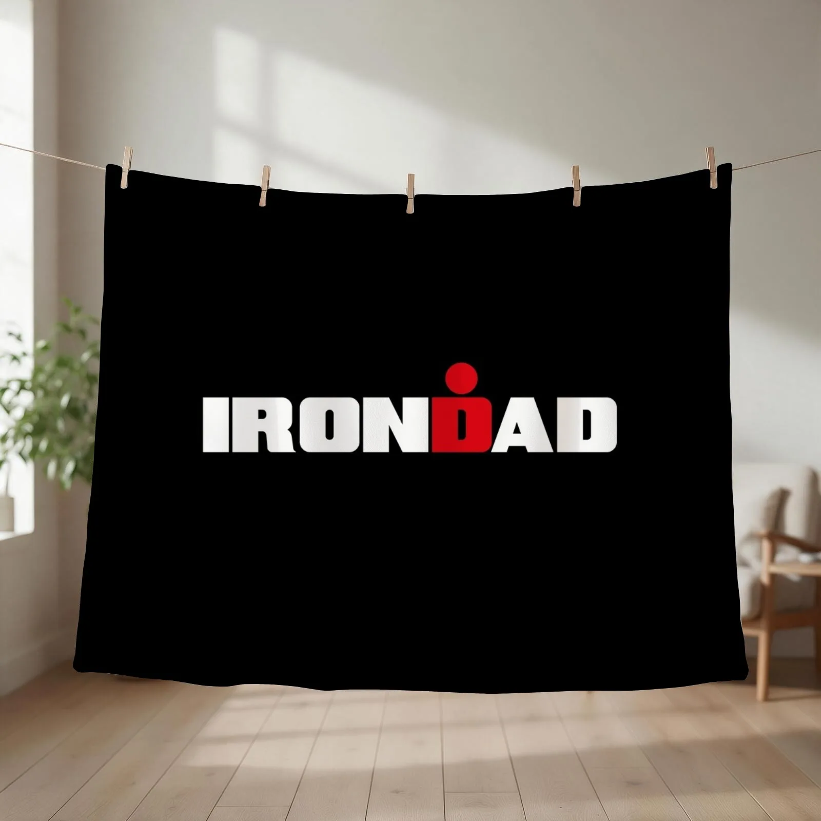 IronDad, Triathlon Dad, Triathlete Daddy Throw Blanket couch cozy soft plush fuzzy picnic outdoor blanket