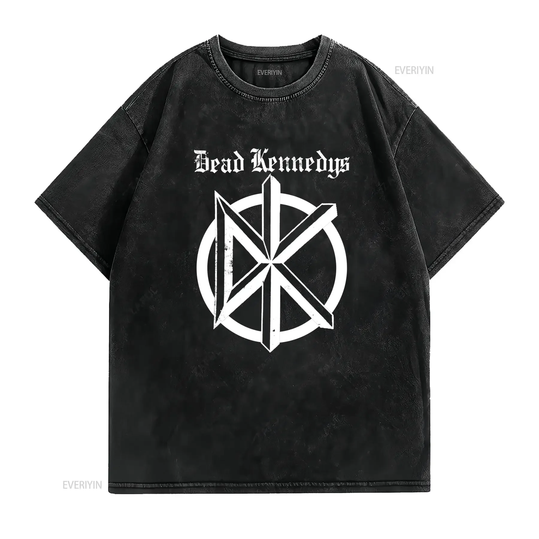 Vintage Punk Rock Dead Kennedys Band Logo Print Casual T Shirt vintage Washed Stylish Stretched fashion Soft