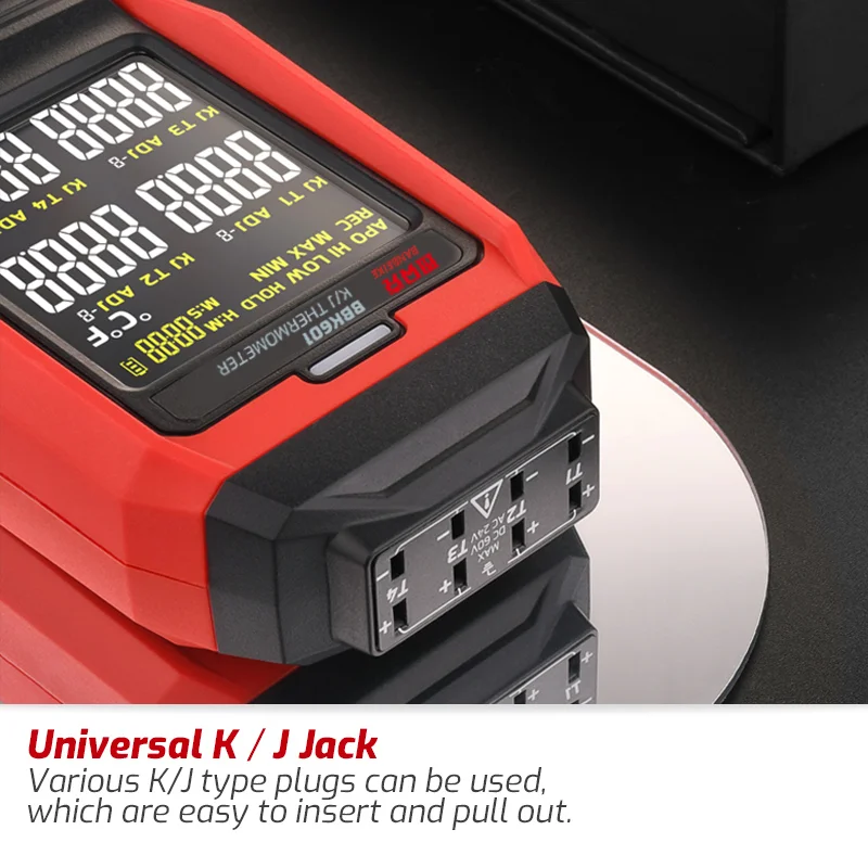 BBK612 Dual Channel Mini LCD Industrial Thermometer Customizable ODM Type K Thermocouple Probe ABS Material Mini Backlight