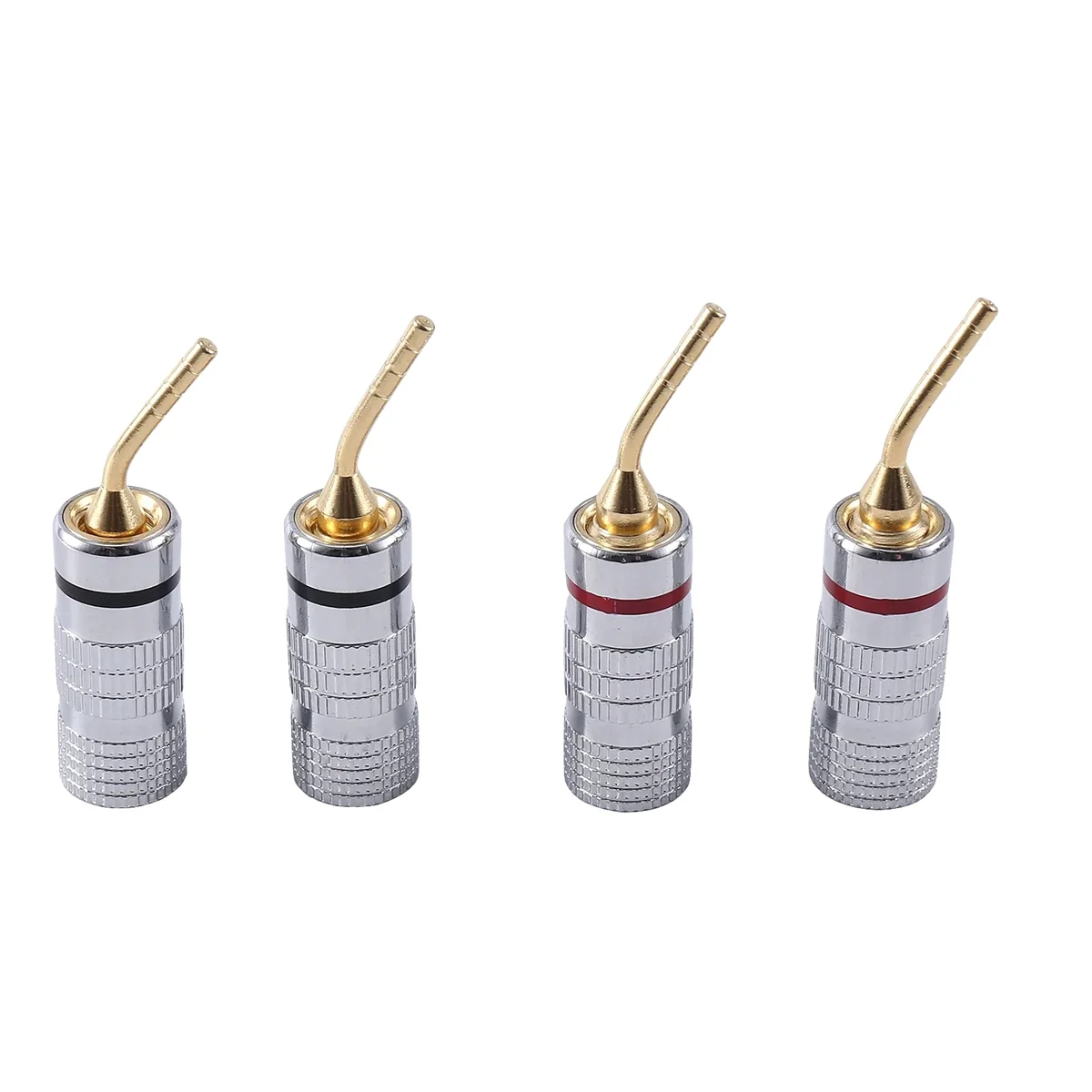 

4Pcs Gold-Plated Banana Plugs 4mm Banana Plug for Video Speaker Adapter Audio Plug Wire Cable Connectors