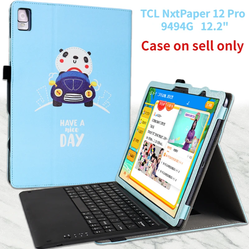

Bluetooth-клавиатура, чехол для TCL NxtPaper 12 Pro Чехол 9494G 12,2 ", портативный чехол для планшетного ПК с эластичной лентой