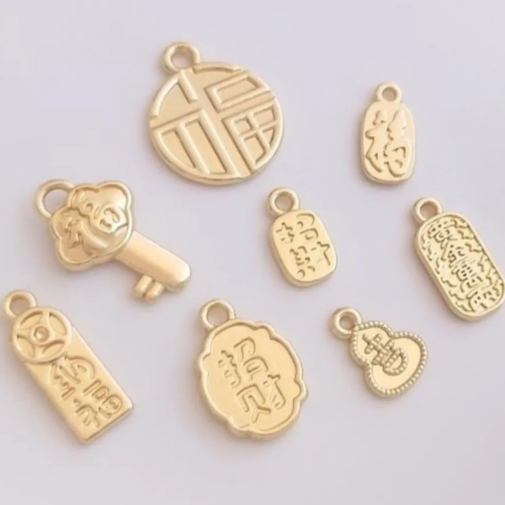 

1 шт., медные подвески, 14-каратное золото, цвет Lucky Nafu, сплав Фу, подвесная бирка, бренд Fu, небольшой кулон, браслет «сделай сам», ювелирные изделия ручной работы