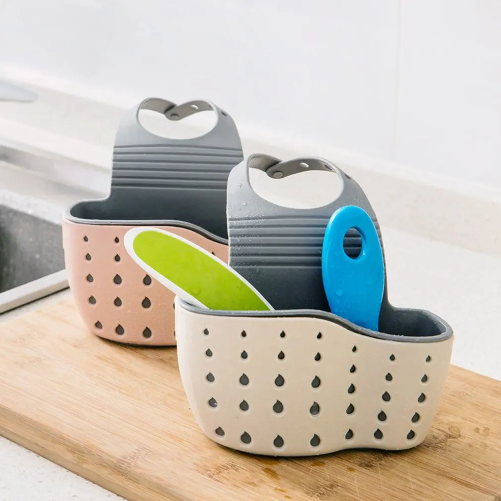 Kitchen Utensils Sink Drainer Hanging Basket Useful Suction Cup Sink Shelf Soap Sponge Rack Kitchen Sucker Storage Tool