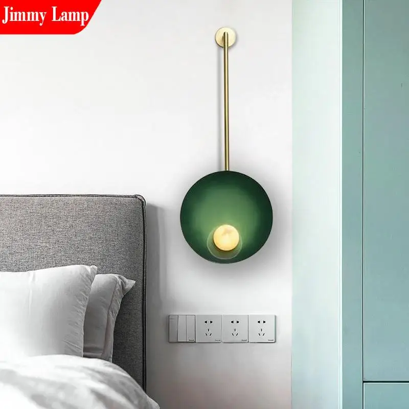 

Nordic Postmodernism Disk Long Pole Wall Lamp or Living Dining Room Bedside Stairs Backdrop Aisle Corridor Lighting Lamps Decor