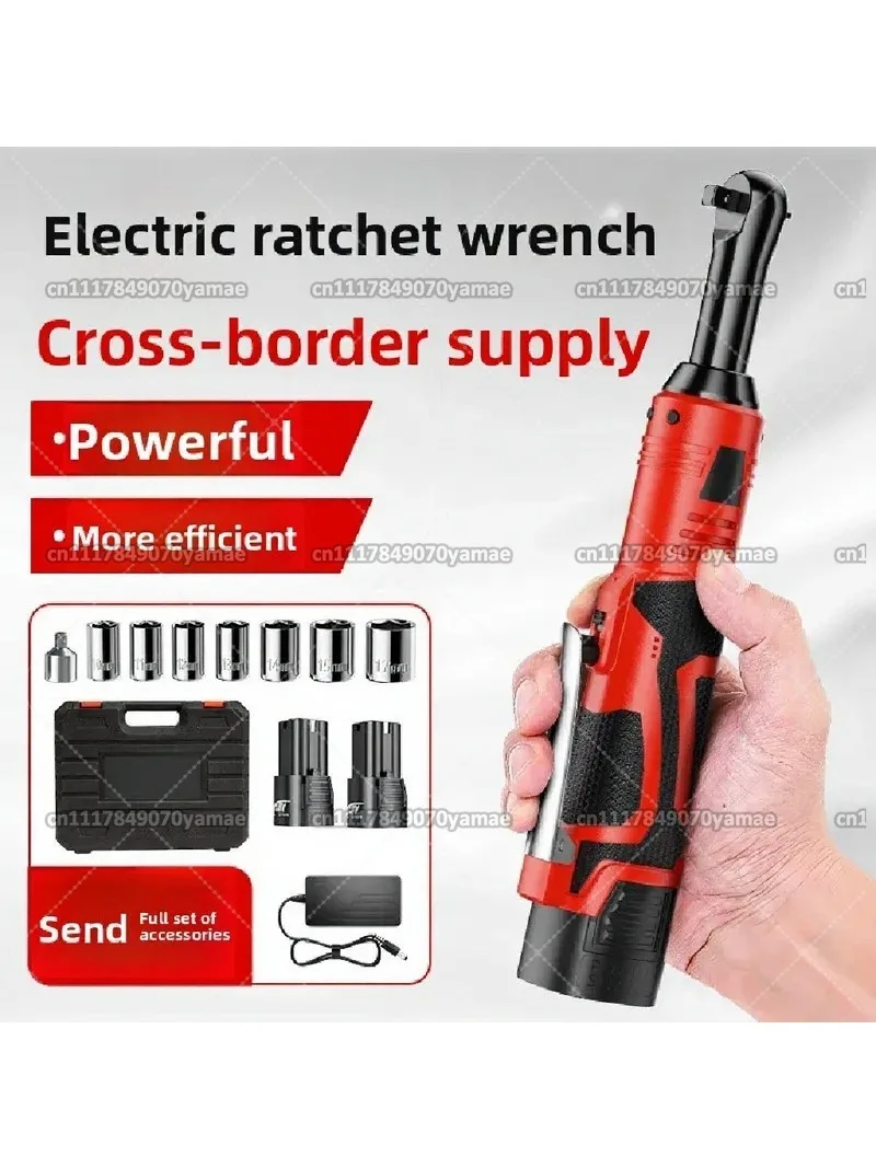 3/8 Cordless Electric Ratchet Wrench 90 Degree Rechargeable Lithium Battery Power Tool for Auto Repair