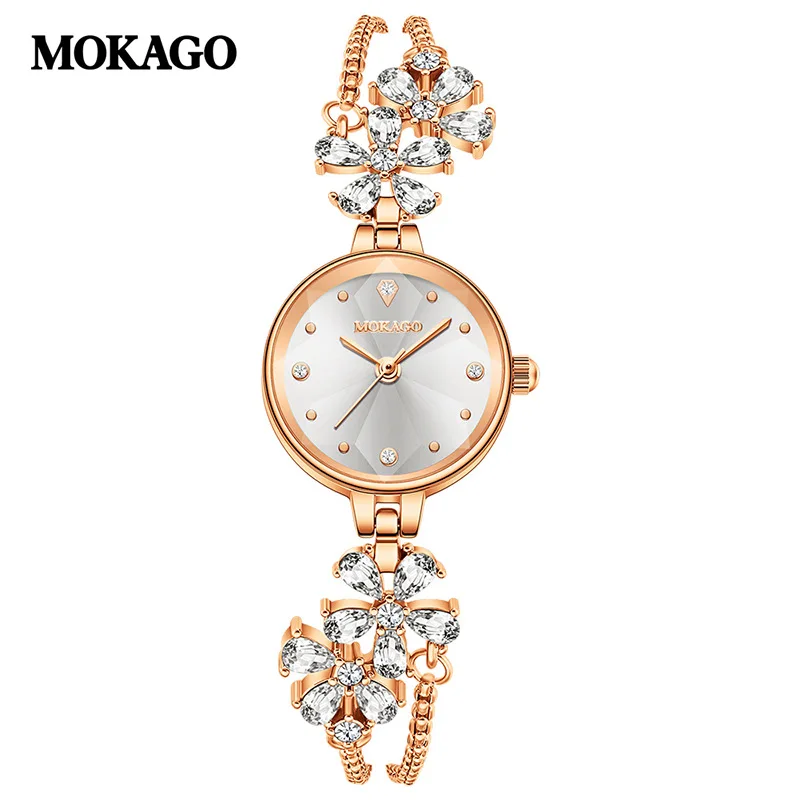 

Женские элегантные кварцевые часы с цветочным браслетом, водостойкий градиентный циферблат, роскошные высококачественные модные женские наручные часы Montres