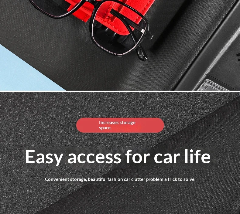 Auto-Sonnenblenden-Organizer Multifunktionaler Auto-Brillenhalter Karten-ID-Ticket-Clip Auto-Innenraum-Aufbewahrungstasche Neuer Nützlicher Auto-Zubehör – Detail 6