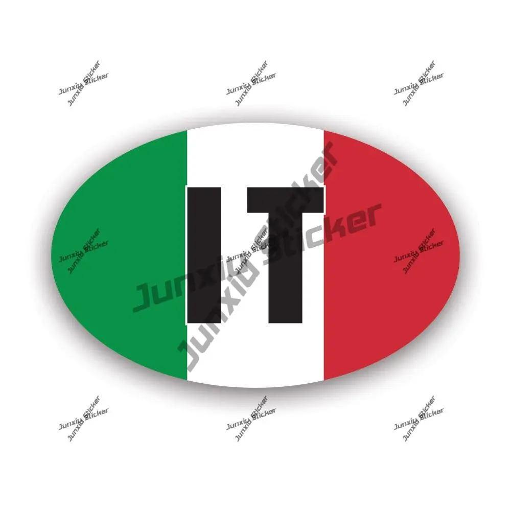 

Italy Country Code IT Oval Decal Italy Flag Sticker UV Protected Decals for Car Laptop Cover Scratches Decoration Motorcycle