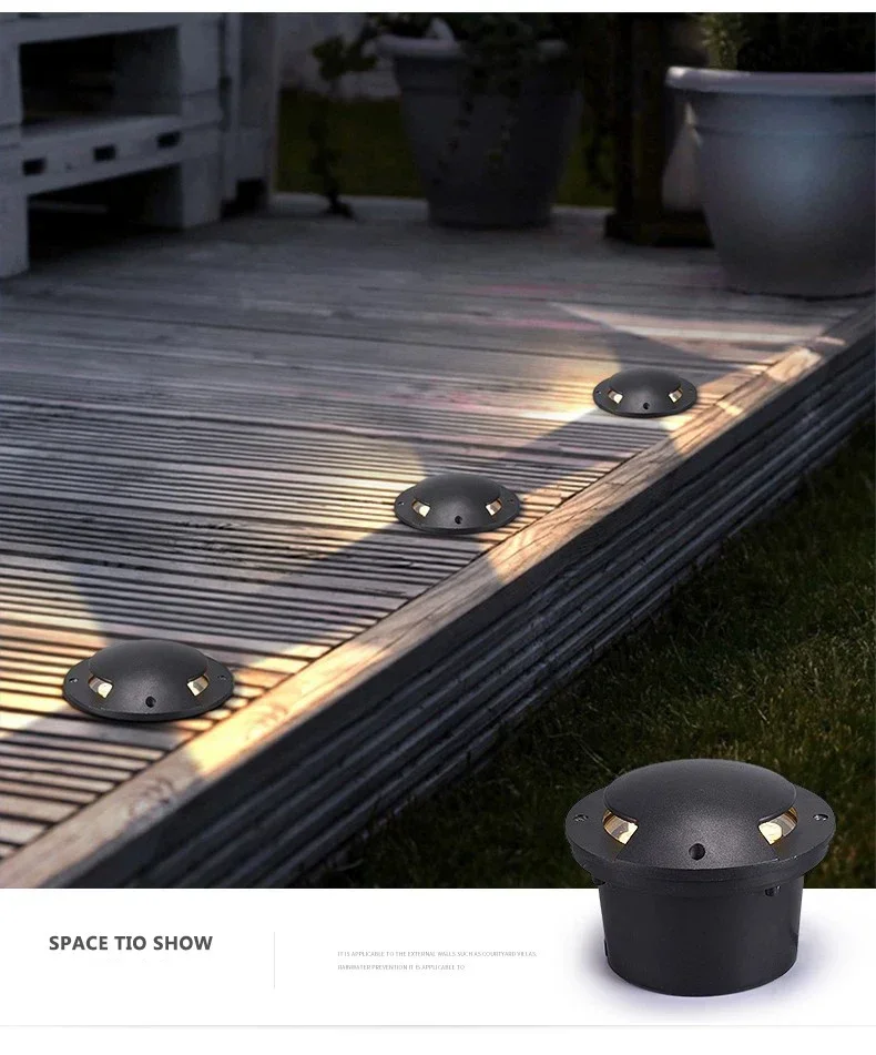 IP67 Waterproof LED Underground Lamp Outdoor Garden Side Embedded Floor Buried Spot Yard Path Landscape Deck Lights 6W10W12W