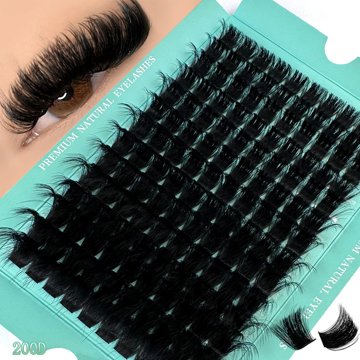 60D-200D 8D Fluffy DIY Cluster Eyelashes 8-20mm Mixed Eyelash Extension 0.07mm Russian D Curl Thick And Reusable Dramatic Lashes