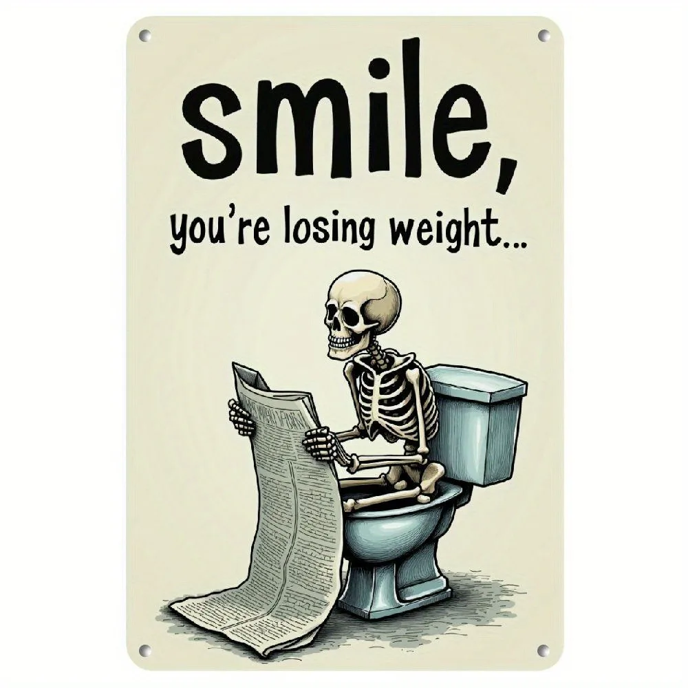 Smile, You're Losing Weight..Vintage Tin Signs Wall Decor for Home Bedroom Bar Country Garden Bathroom Decor Gifts 16x12inch