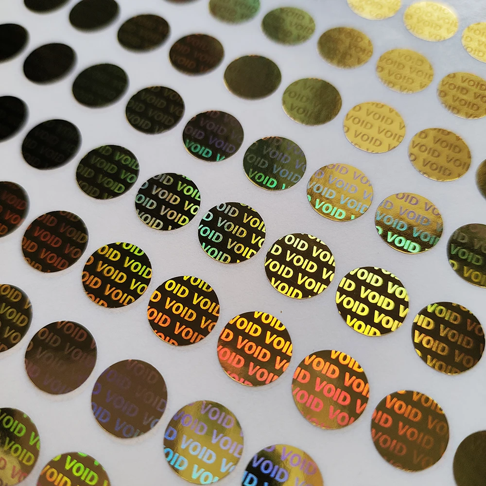 Imagem -02 - Gold Void Holograma Security Seal Tamper Evident Label Garantia Void Sticker Prova de Remoção Anti-forgery Stamp 100 Pcs mm