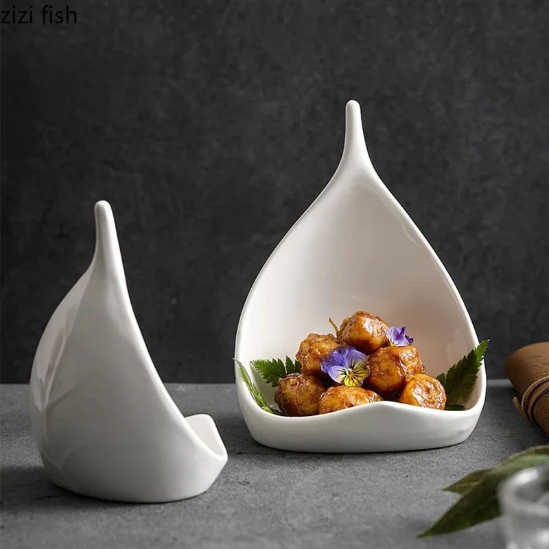 

Ceramic Dinner Plate Creative Irregular Dessert Plate Snack Plate Sushi Plates Pasta Plates Restaurant Specialty Tableware