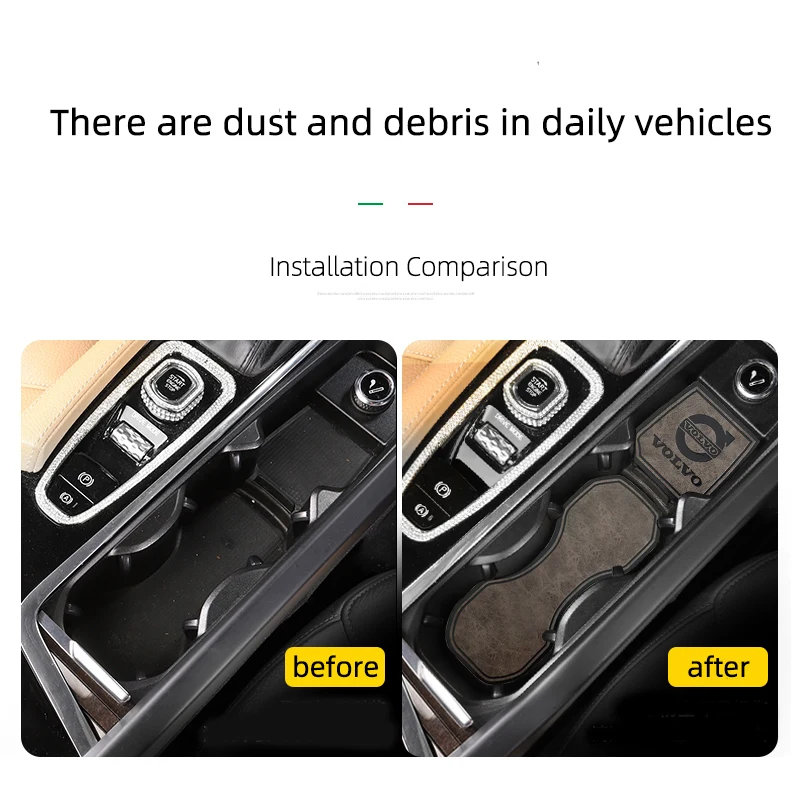 For Volvo XC60 Water Cup Mat S90 XC90 S60 V60 V90CC XC40 Door Slot Mat Water Cup Anti-Skid Mat Interior Modification Products