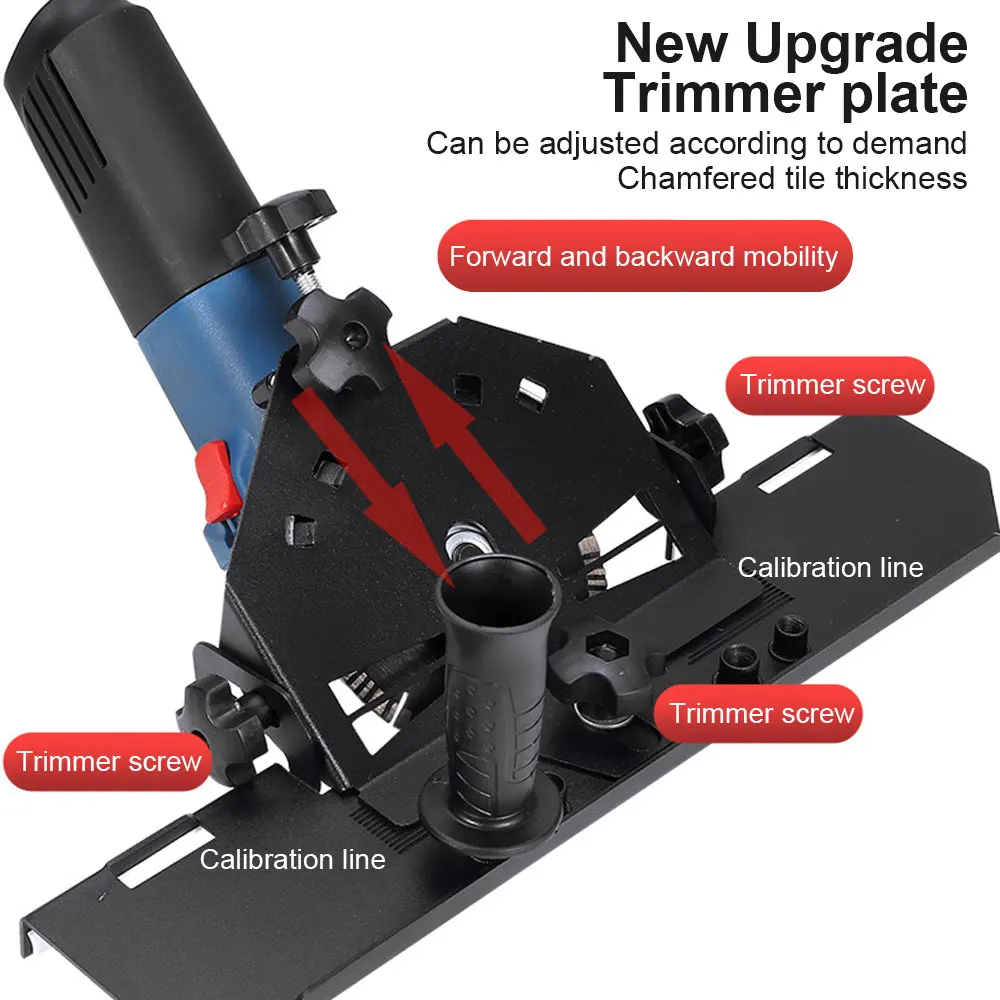 Aluminum Alloy 115 125 Type Angle Grinder Chamfer Bracket Screw Installation Multifunctional 45° Chamferer Utility Tool