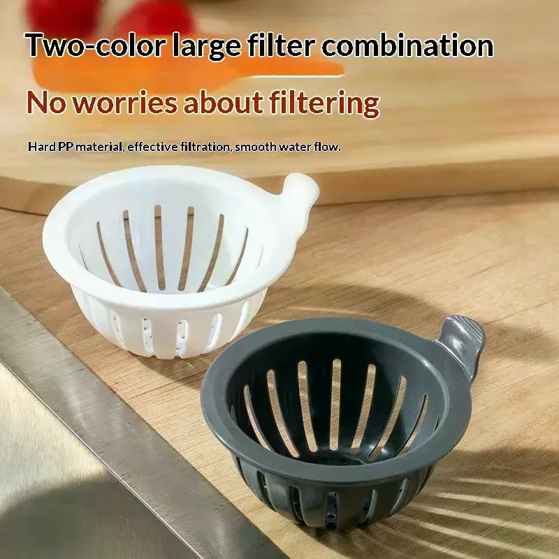 1pcs Drain Basket With Handle Kitchen Sink Strainer Food Slag Strainer Drain Trap Convenient Creative Kitchen Supplies