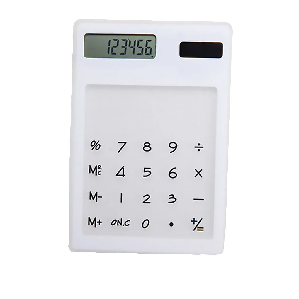 Multi Colors Transparent Touching Screen Energy Saving Solar 8 Bit Display Mini Calculator