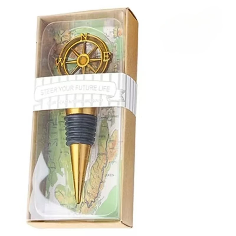 1pc Compass Rudder Bottle Stopper Christmas Gifts Kitchen Accessories Metal Retro Wine Stopper Wine Bottle Stoppers