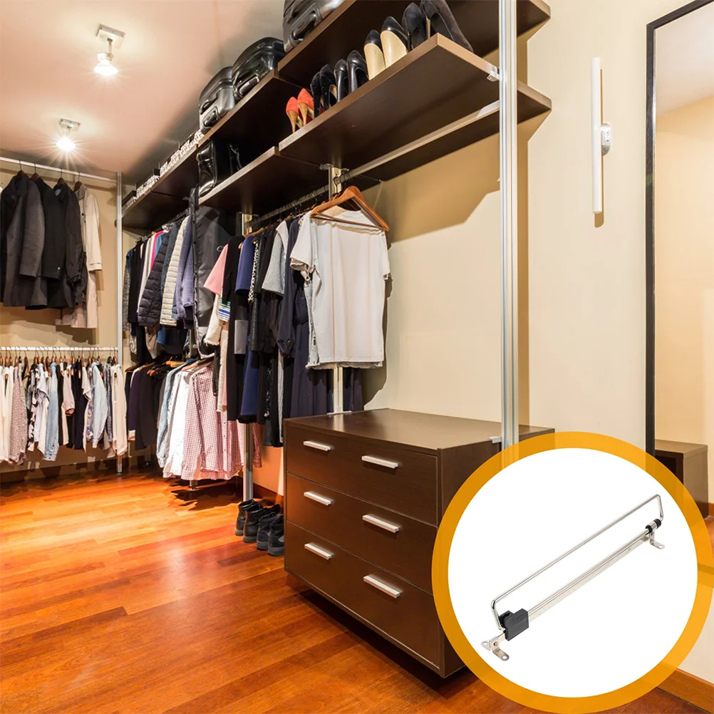 Pull Out Hanger Telescopic Clothes Rail Clothing Hangers Coat Retractable Sliding Closet Organizer Valet Rod Iron